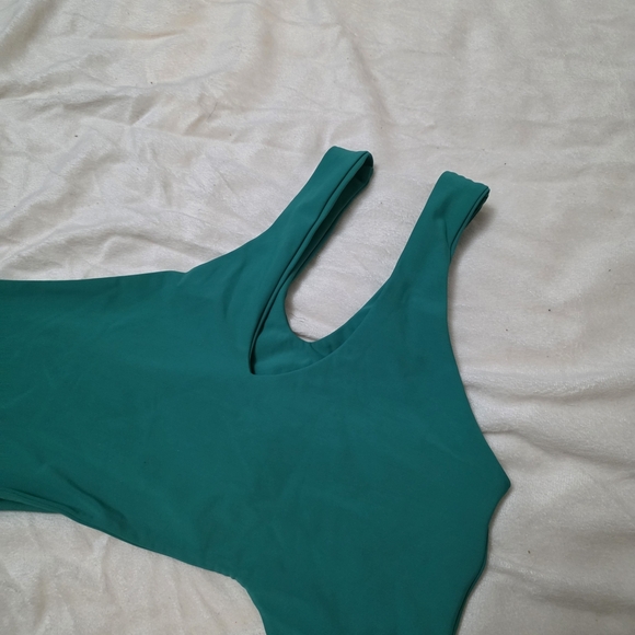 Green One Shoulder Cutout One-Piece Swimsuit by Sisterly Swimwear - Picture 6 of 8